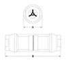 Basic Inline Liquid Variable Area Flow Meter - Dimensions